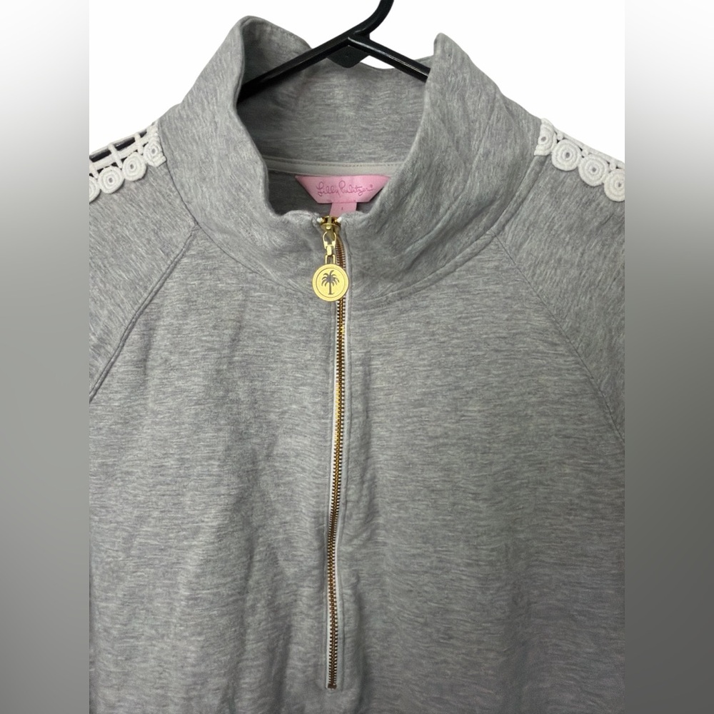 Lilly Pulitzer Gray Skipper Solid Popover Dress L… - image 4